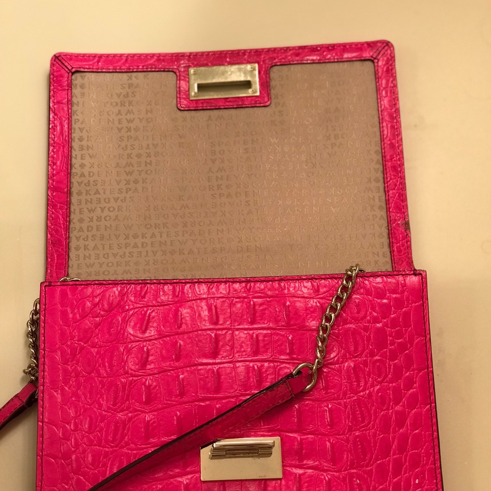Kate Spade hot pink long strap clutch! - Picture 4 of 5